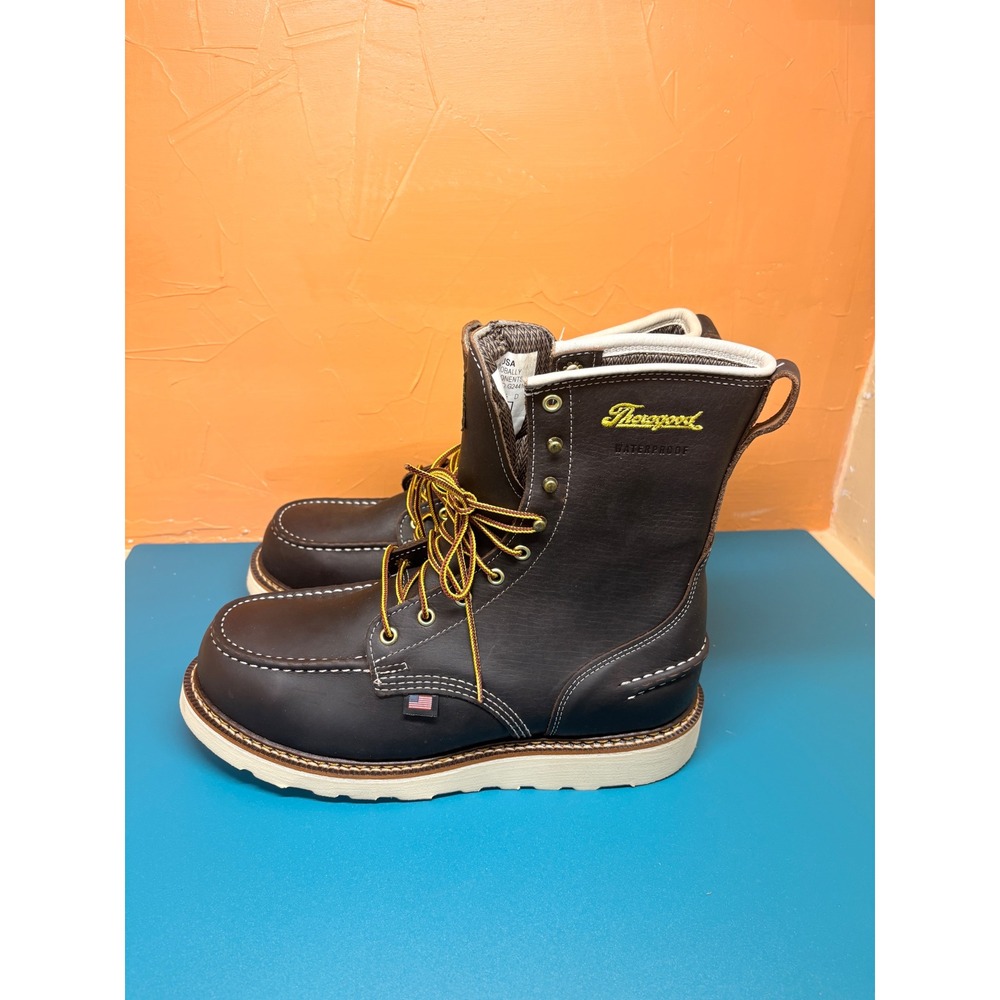 Thorogood 1957 Series Mens 9.5D Dark Brown 8in Waterproof Steel Toe Boots